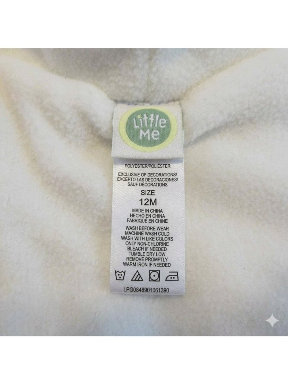 Little Me Baby Girls Ivory Faux Fur Hooded Jacket With Bow Size 12 Months - Picture 5 of 7